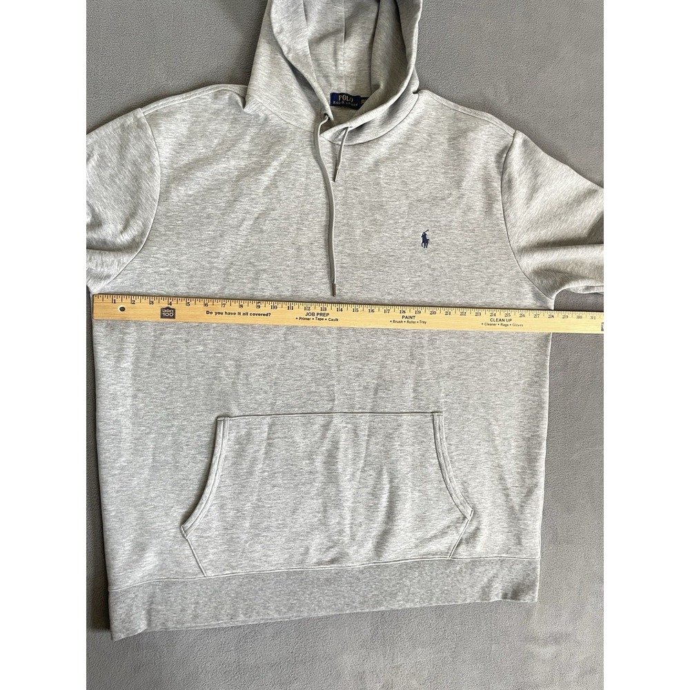 Polo Ralph Lauren Mens 2XLT Gray Pullover Sweatshirt Hooded Big Back Spellout - Picture 7 of 9